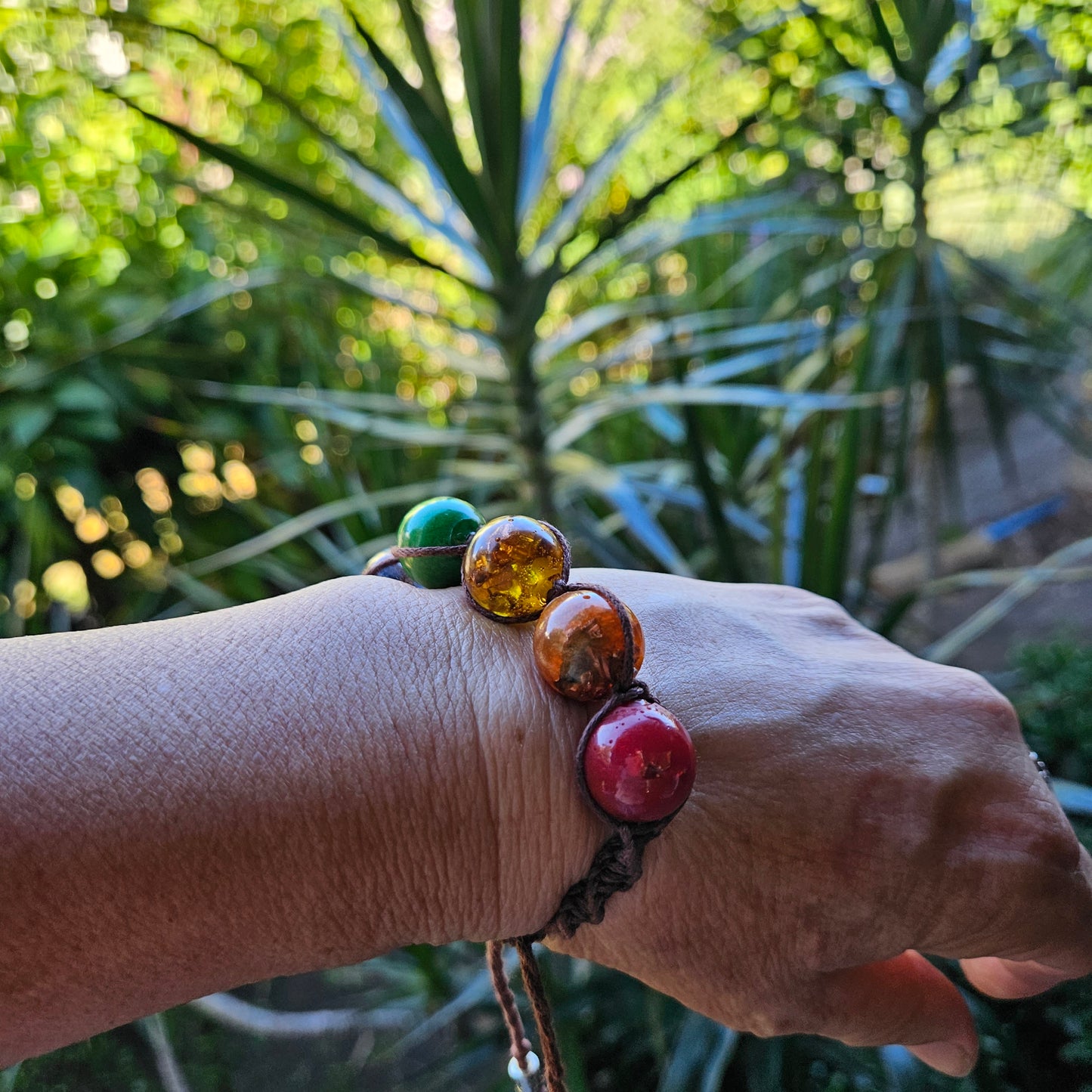 Macrame & Orgonite Bracelet - Chakra style