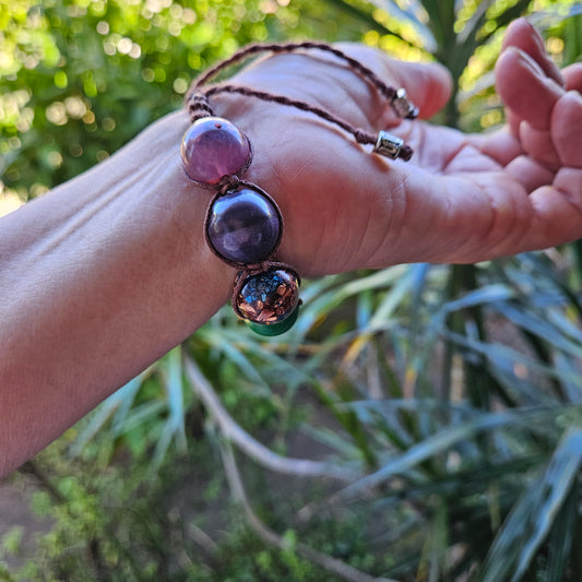 Macrame & Orgonite Bracelet - Chakra style