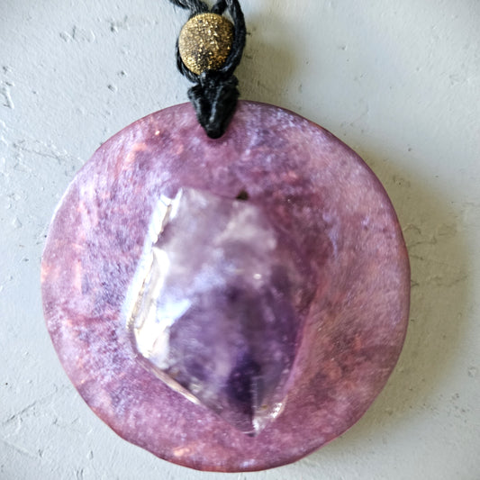 Amethyst Crystal Orgonite Necklace